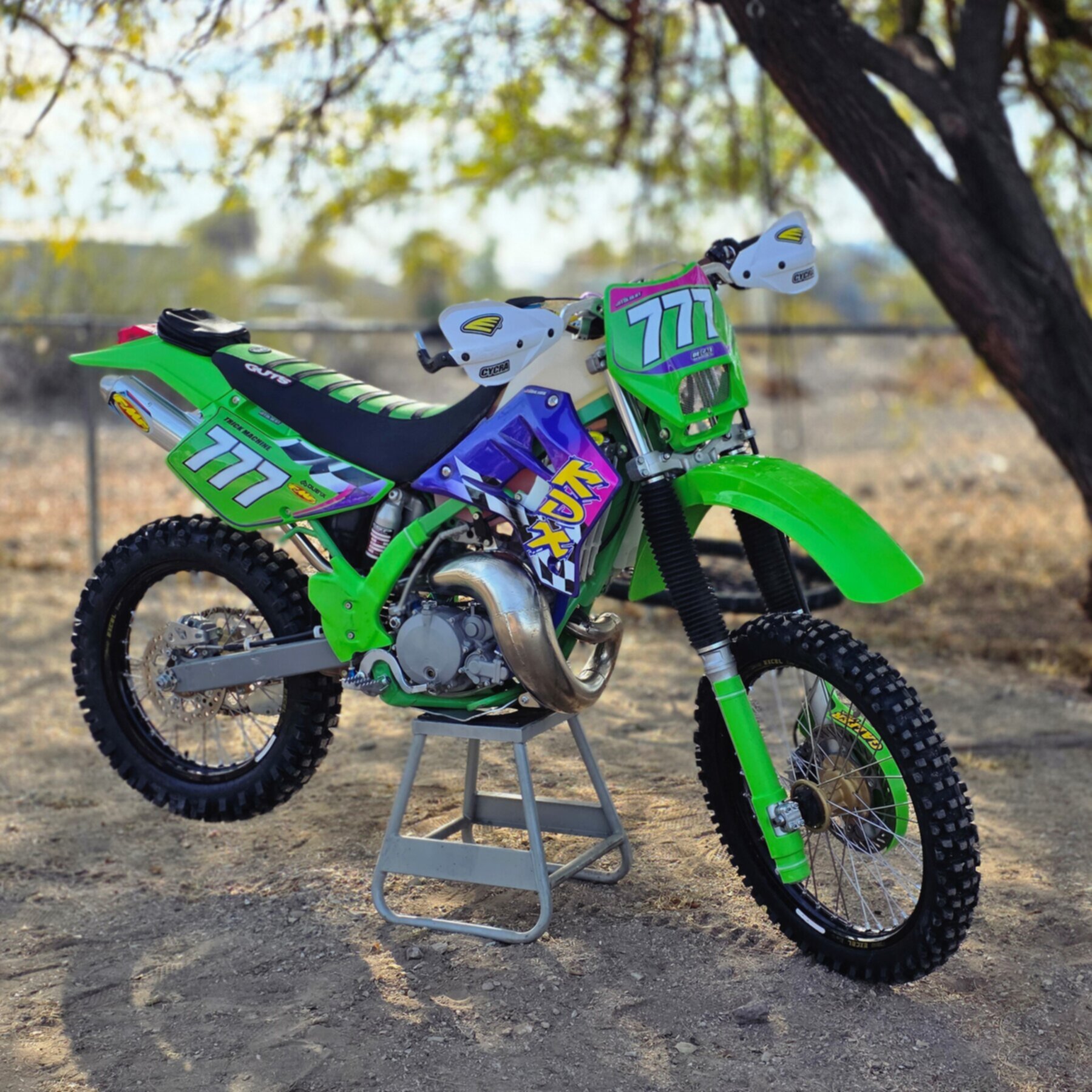 2004 Kawasaki KDX200 Number Plate Graphics Kit Custom Design number 777