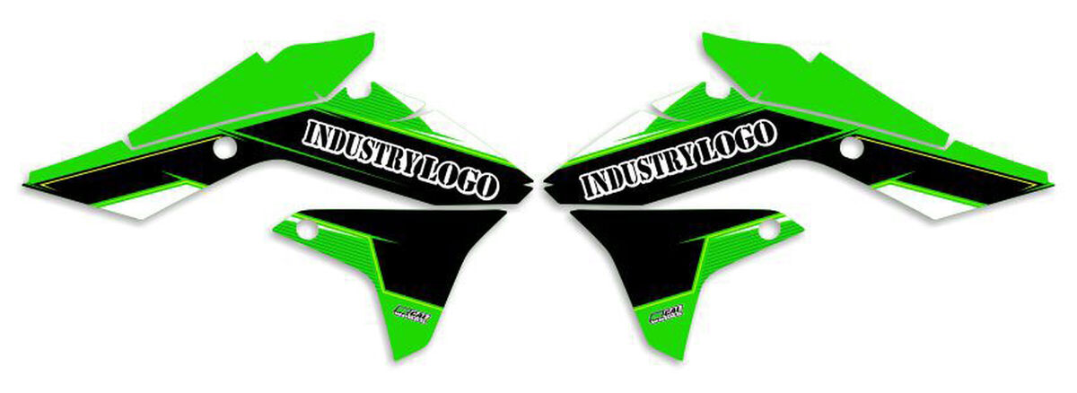 Kawasaki KX85 Green/Black T-16 Number Plate Graphics Kit