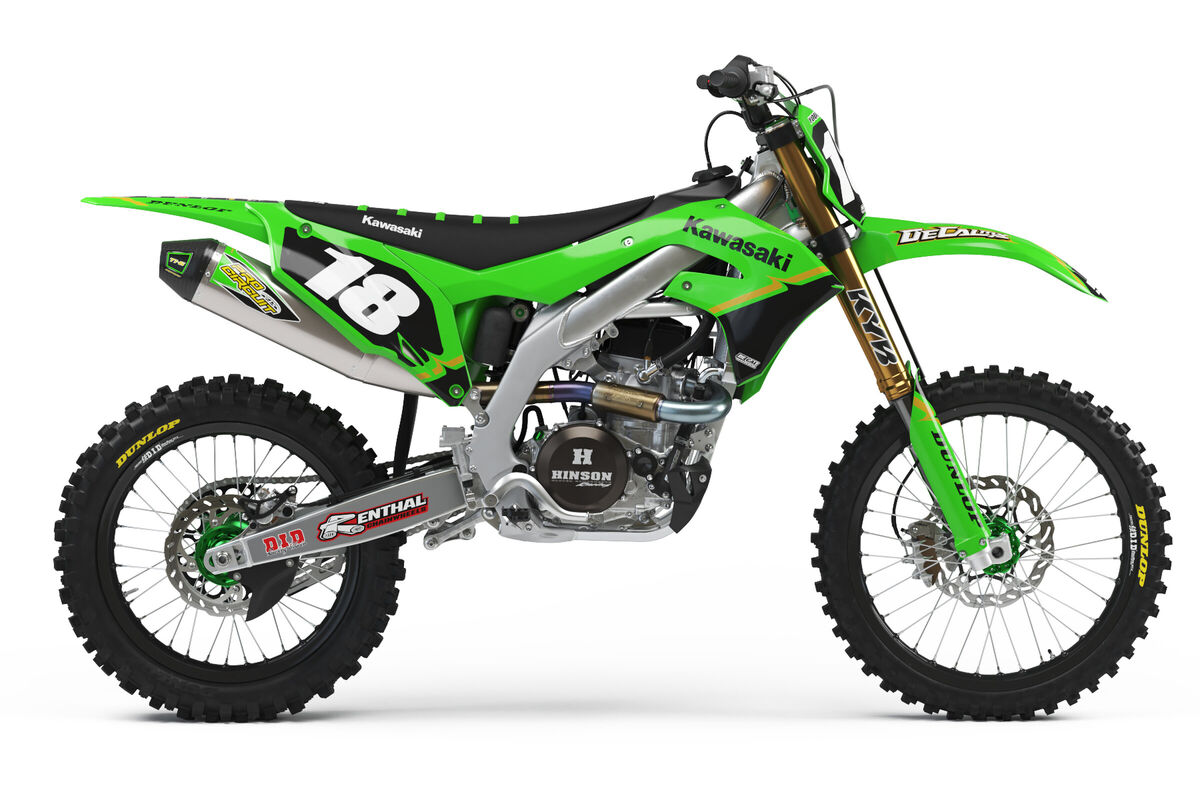 Kawasaki KX250F Black/Green T-2 Semi Custom Rad Graphics Kit