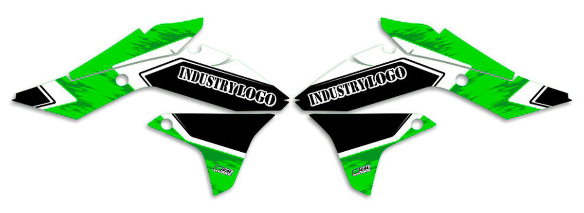 Kawasaki KX85 Green/Black T-17 Number Plate Graphics Kit
