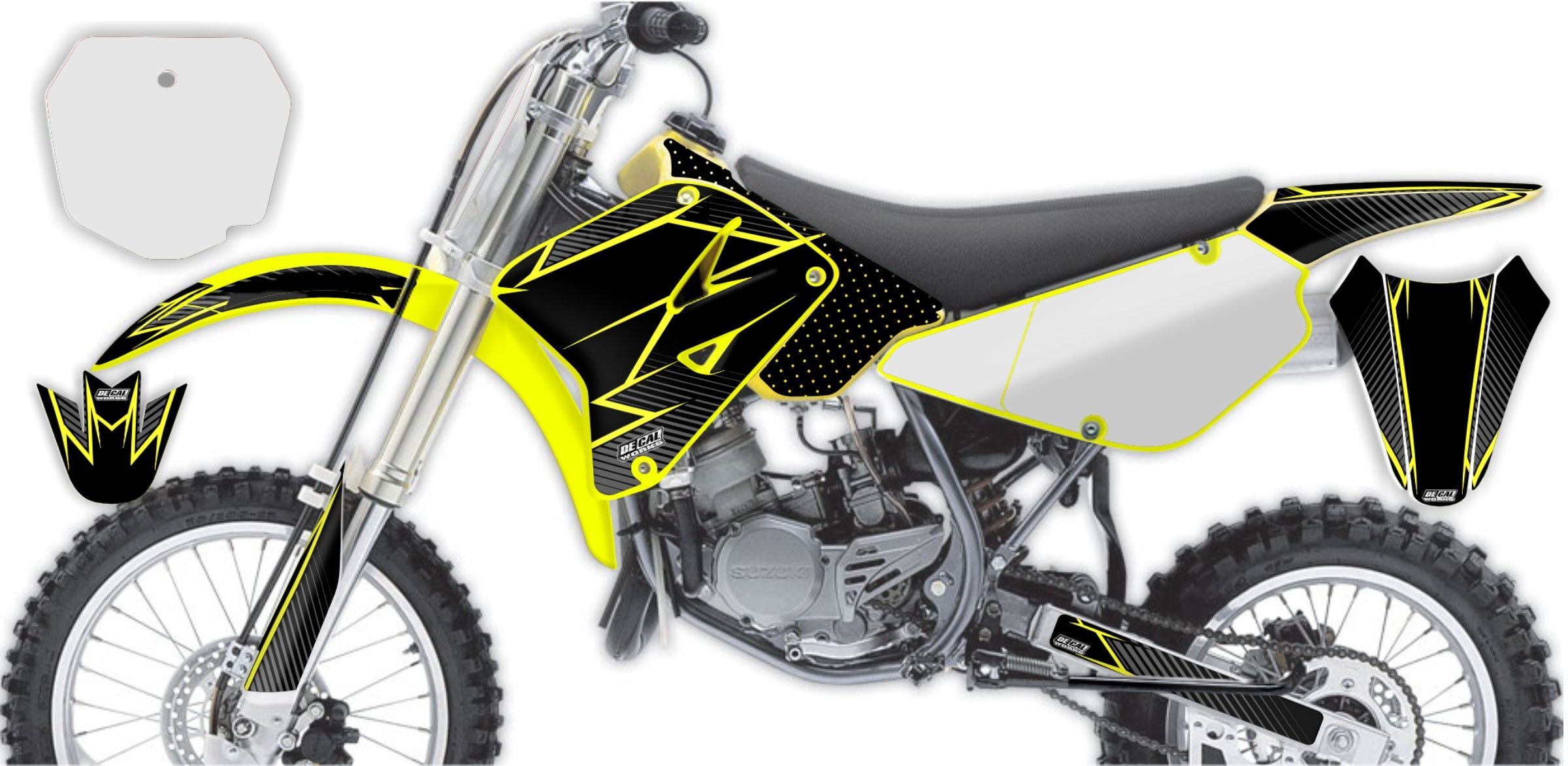 Graphics Rm85l Suzuki RM85 Black/Yellow T-11 Number Plate Graphics Kit