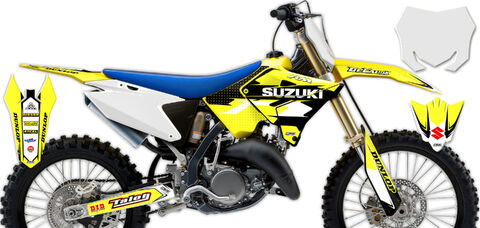 Ready Made Full Graphics Kit 2001 Suzuki RM125 (2 Stroke) [Polisport Restyled Plastic Kit] T-4 Series