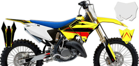 Semi Custom Full Graphics Kit 2001 Suzuki RM125 (2 Stroke) [Polisport Restyled Plastic Kit] T-15 Series