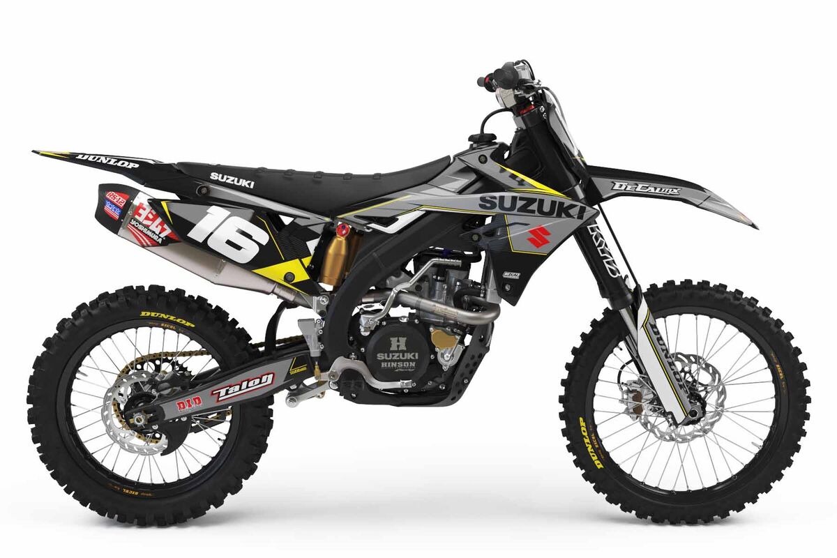 Suzuki RMZ450 Black/Red T-16 Ready Made Complete Graphics Kit
