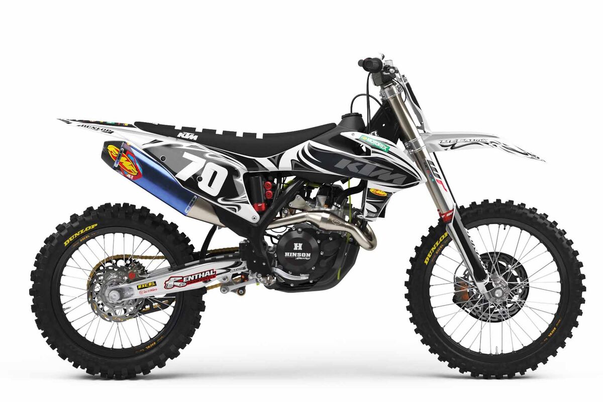 KTM EXCF Orange/Black T-7 Ready Made Rad Graphics Kit
