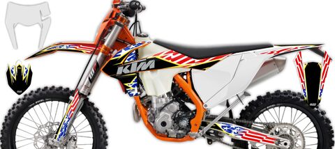 Semi Custom Full Graphics Kit 2017 KTM EXC250F Stars and Stripes Series