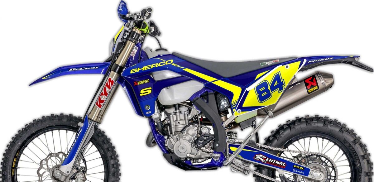 Soloth Kit Number Sherco SEF Blue/Navy Factory 2019 Number Plate Graphics Kit