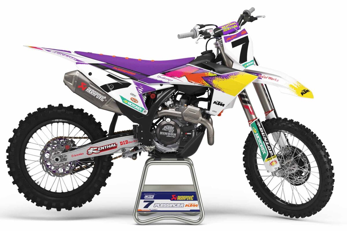 KTM SXF White/Purple 2022 AP7 Retro Ready Made Full Graphics Kit