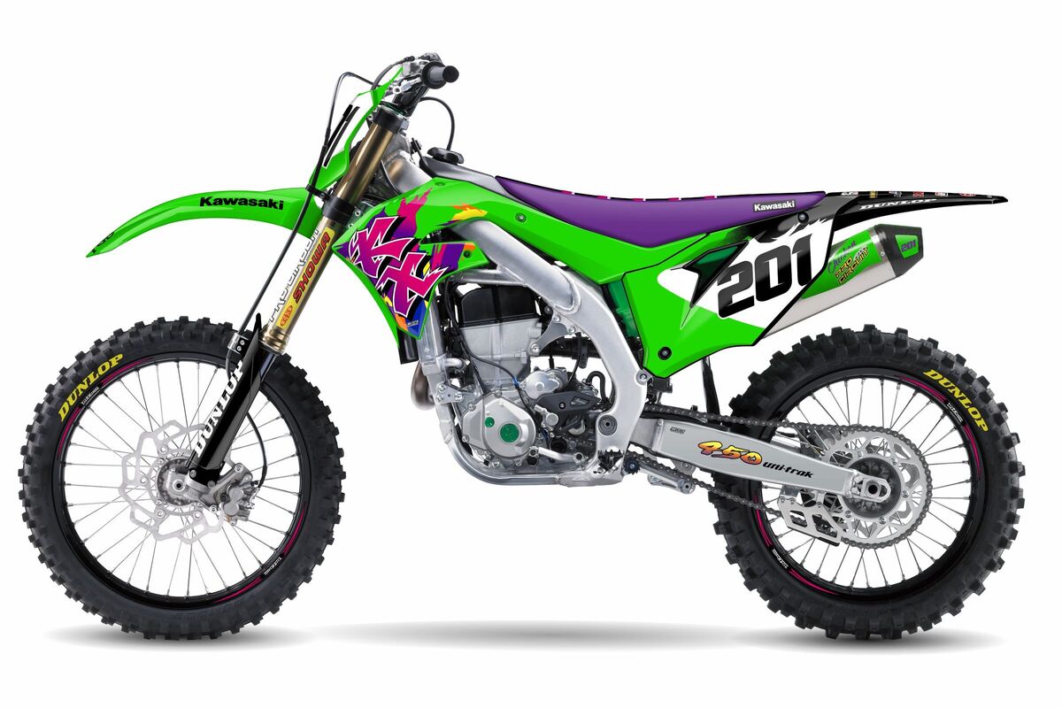 Kawasaki KX250F Green 94 Retro Design Semi Custom Complete