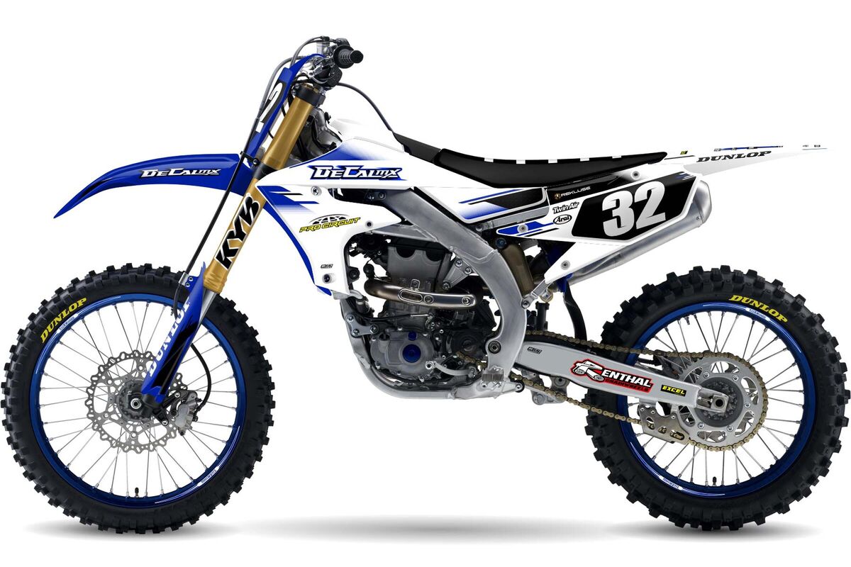 Yamaha YZ250F White/Blue 232 Number Plate Graphics Kit