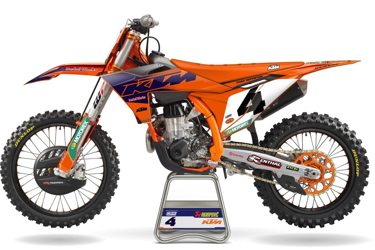 KTM SXF Blue/Orange Factory 24 Number Plate Graphics Kit
