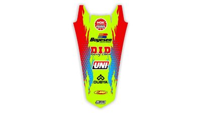 Rear Fender decal for Yamaha YZ dirt bike