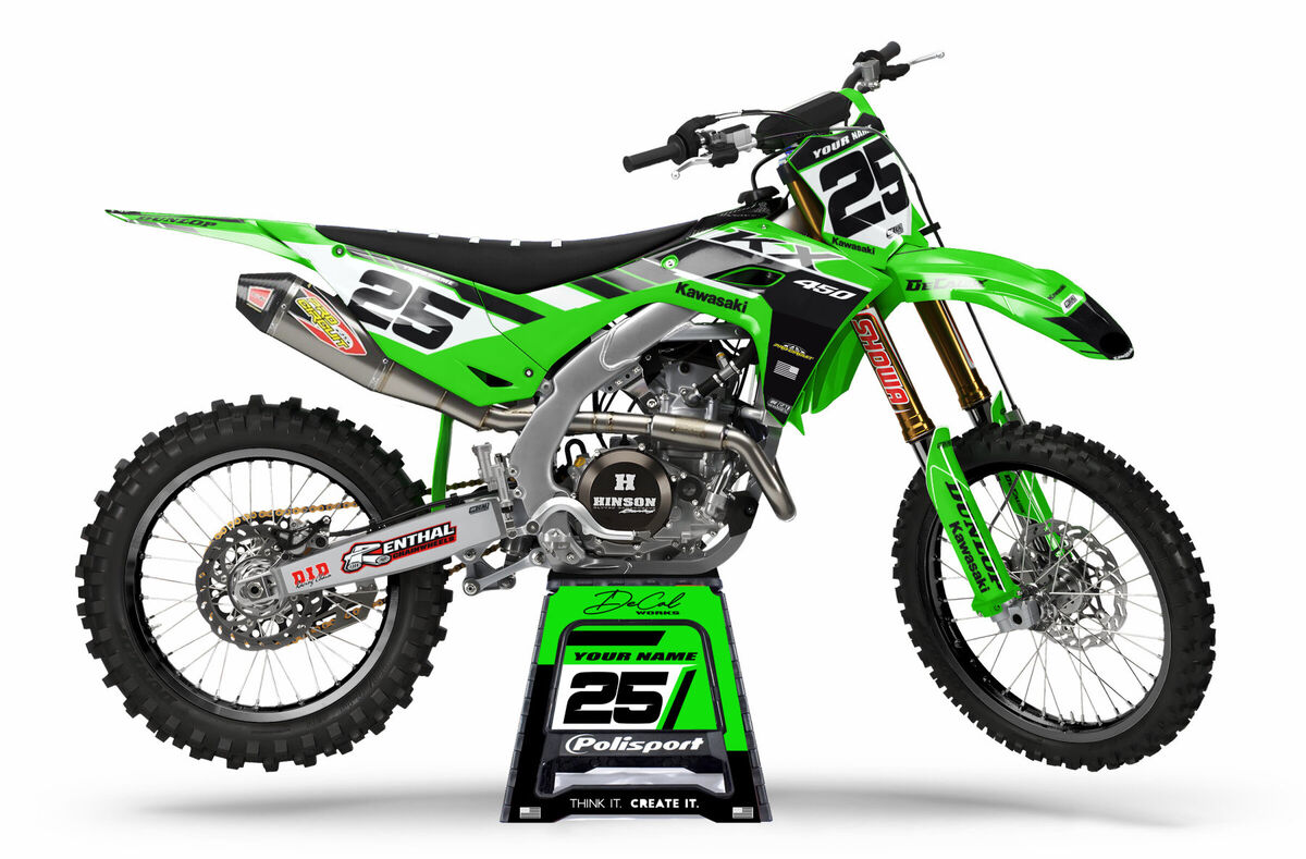 Kawasaki KX250F Green/Black MFG Series 25 Number Plate Graphics Kit