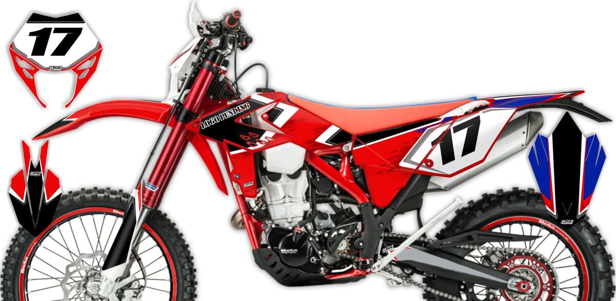 Beta RR Red/Black T-17 Semi Custom Rad Graphics Kit