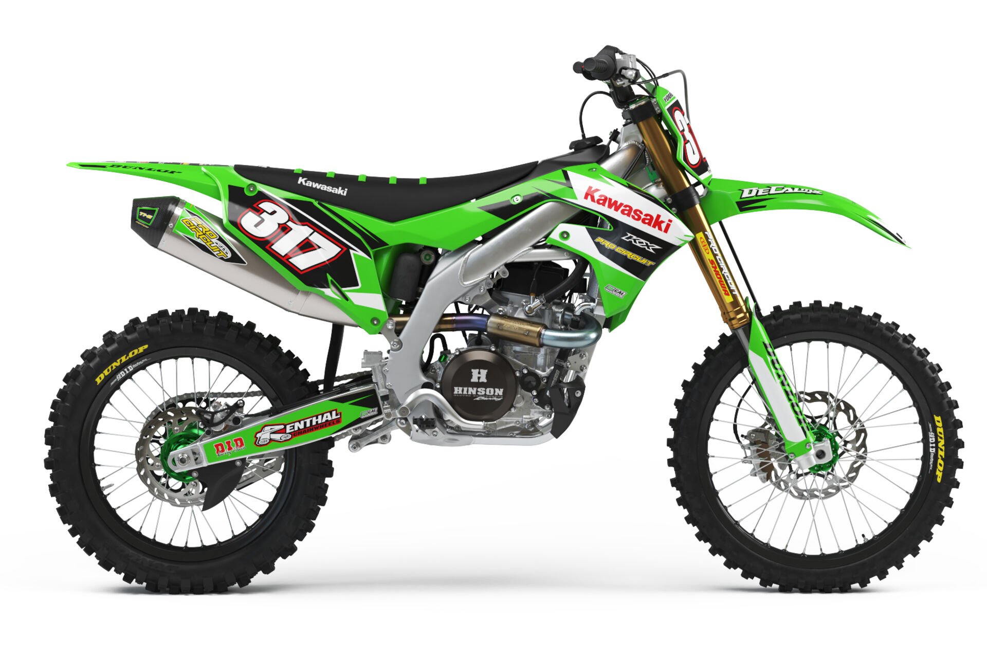 Number Plate Graphics Kit (with Airbox) Kawasaki KX450F 2019 T-3 Series