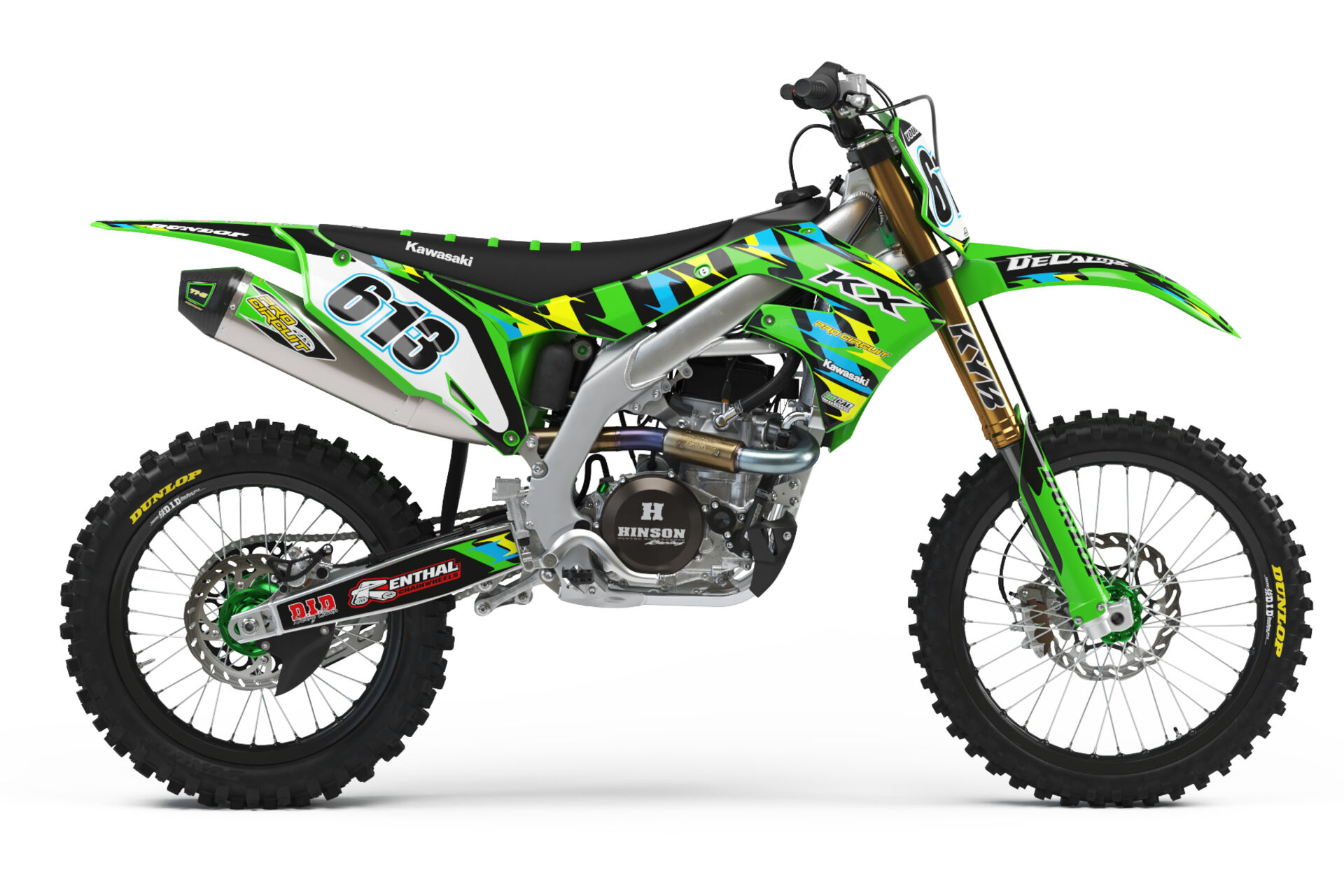 Number Plate Graphics Kit (with Airbox) Kawasaki KX450F 2019 T-6 Series