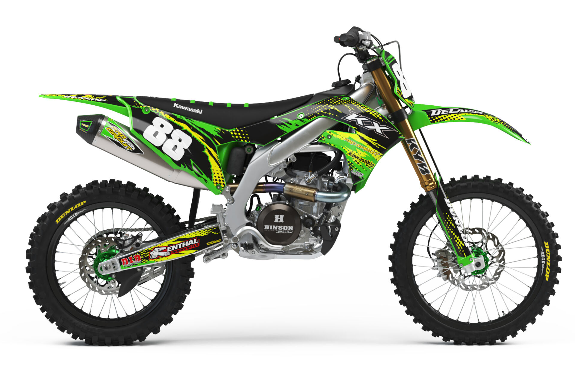 Number Plate Graphics Kit (with Airbox) Kawasaki KX450F 2019 T-8 Series