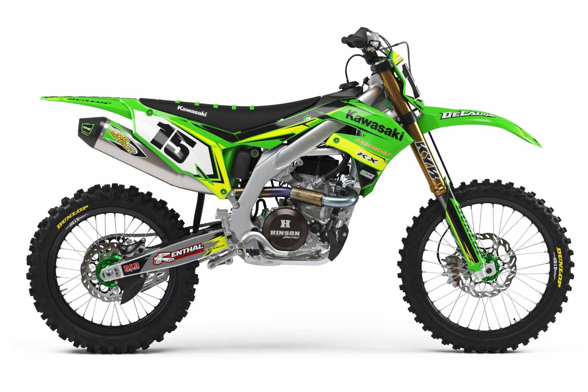 Number Plate Graphics Kit (with Airbox) Kawasaki KX450F 2019 T-15 Series