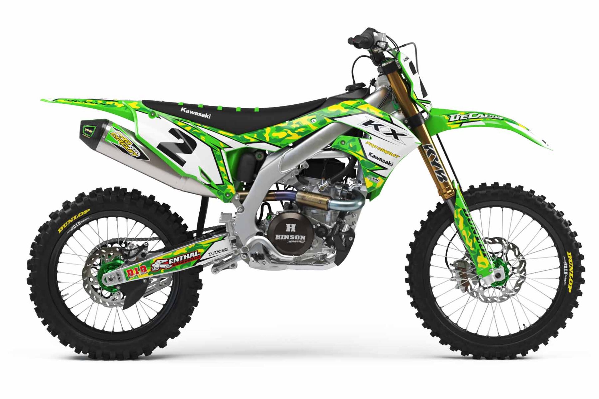 Number Plate Graphics Kit (with Airbox) Kawasaki KX450F 2019 Traditional Camo Series