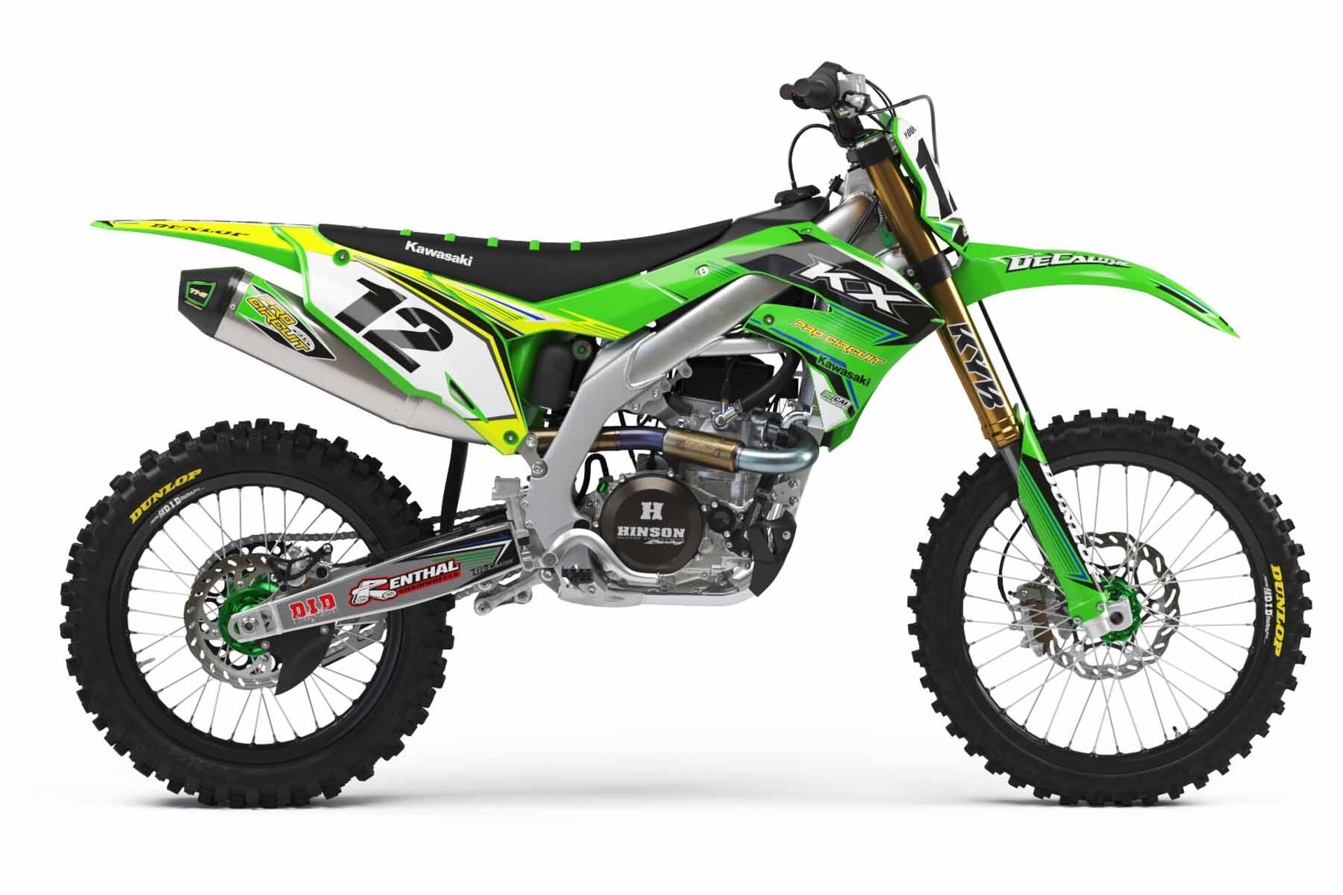 Number Plate Graphics Kit with Airbox Kawasaki KX450F 2016 T-12 Series
