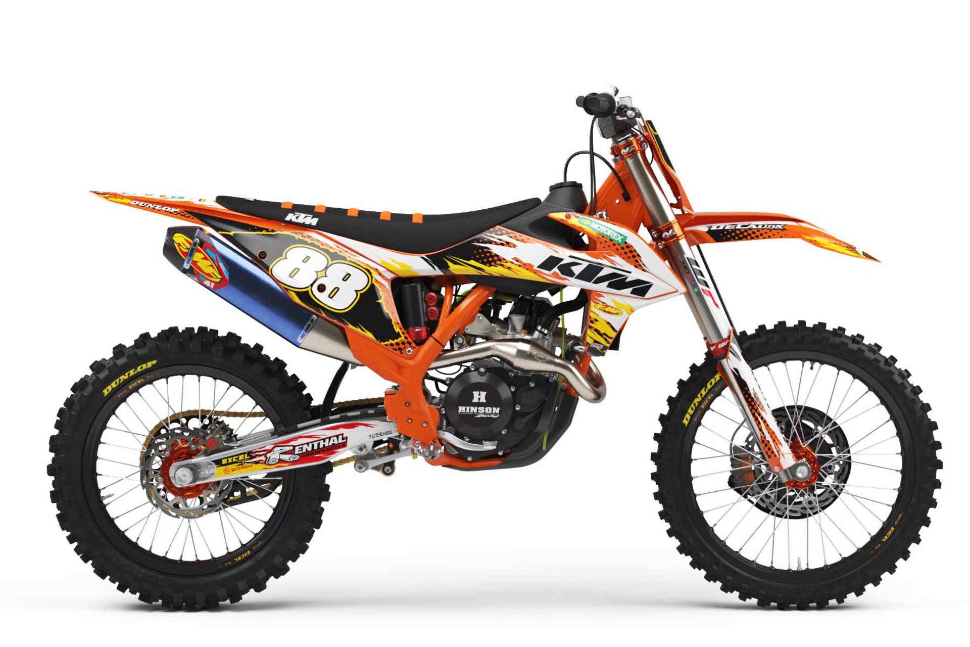 Number Plate Graphics Kit with Airbox KTM SXF450 2013 T-8 Series