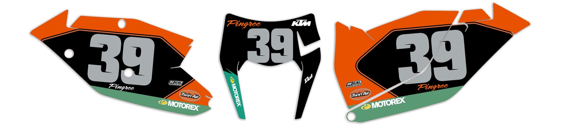 Number Plate Graphics Kit with Airbox 2017 KTM EXC250F Pingree Retro Series