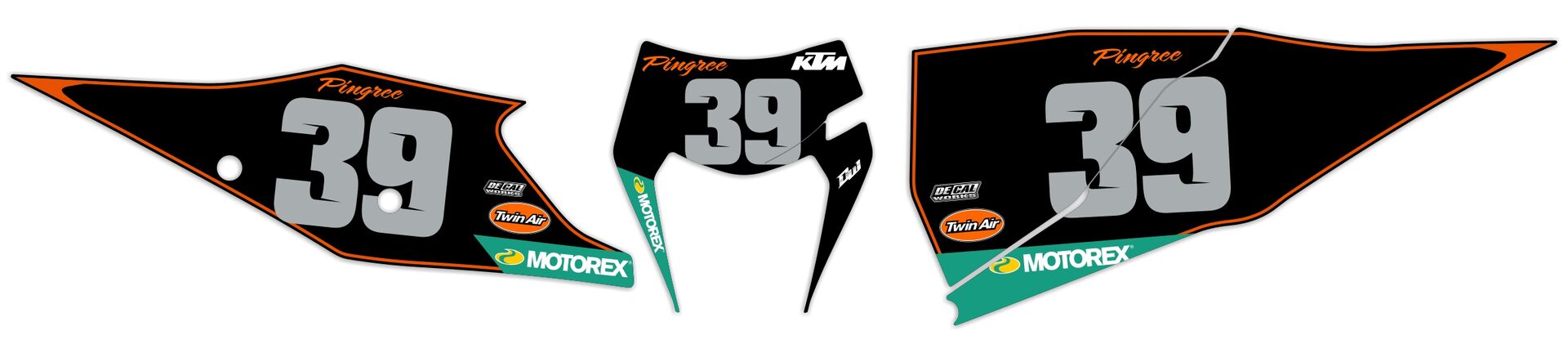 Number Plate Graphics Kit with Airbox 2020 KTM EXC250F Pingree Retro Series