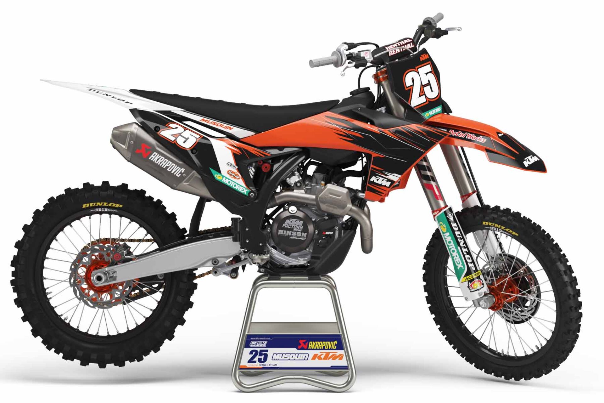 Number Plate Graphics Kit with Airbox KTM SXF, SX, EX, EXC, XC, XCF Marv Retro 22