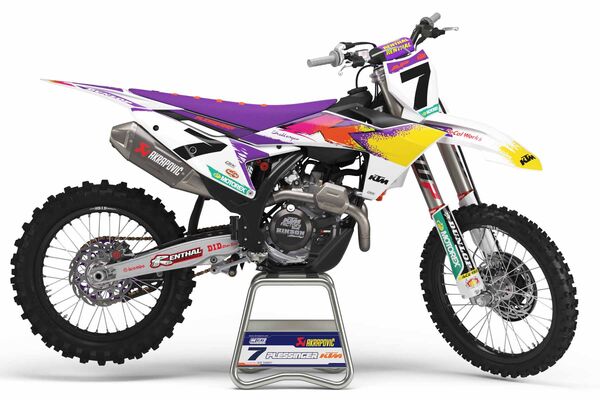 Number Plate Graphics Kit with Airbox KTM SXF, SX, EX, EXC, XC, XCF AP7 Retro 22