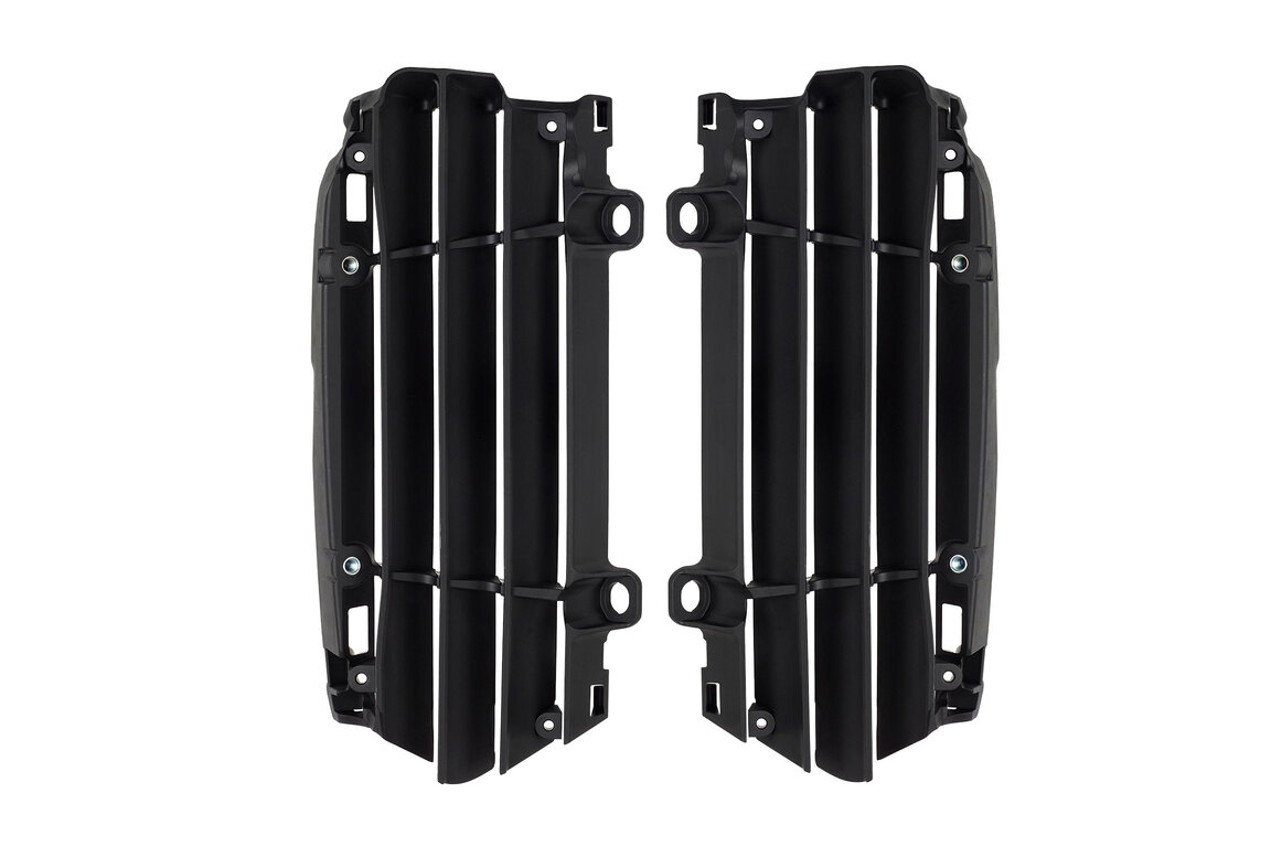 Polisport Black Radiator Louvers for KTM: EXC350F (2024-2026), EXC450F (2024-2025), EXC500F (2024-2026), SX125 (2023-2026), SX150 (2021, 2025-2026), SX250 (2022-2026), SX300 (2024-2026), SXF250 (2023-2026), SXF250FE (2023-2025), SXF350 (2023-2026), SXF450 (2023-2026), SXF450F...and more