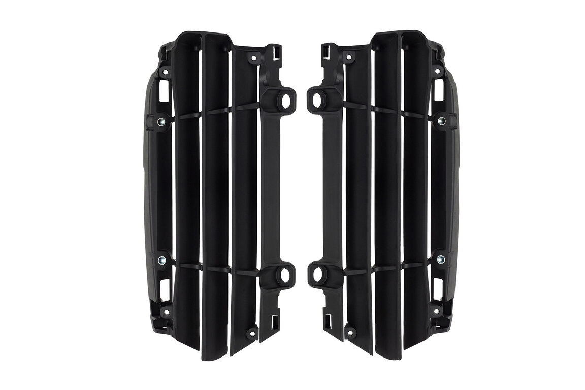 Polisport Black Radiator Louvers for KTM: EXC350F (2024-2026), EXC450F (2024-2025), EXC500F (2024-2026), SX125 (2023-2026), SX150 (2021, 2025-2026), SX250 (2022-2026), SX300 (2024-2026), SXF250 (2023-2026), SXF250FE (2023-2026), SXF350 (2023-2026), SXF450 (2023-2026), SXF450F...and more