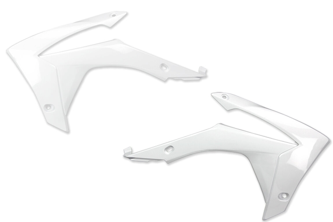 Polisport White Radiator Shroud Set for Honda: CRF250R (2014-2017), CRF450R (2013-2016)