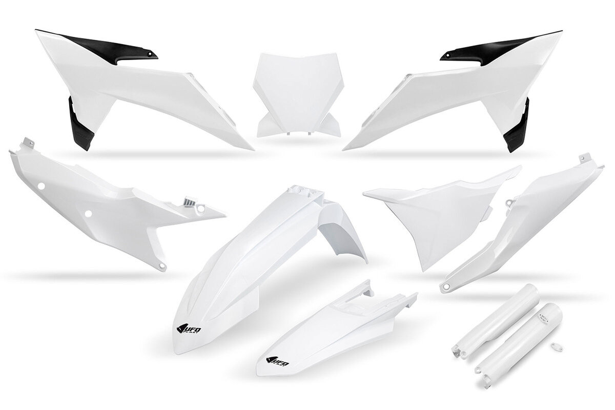 UFO White with Forks Plastic Kit 25-27 KTM SXF, XC, XCF