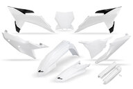 UFO White w/Forks Plastic Kit for KTM: SX125 (2025-2026), SX150 (2025-2026), SX250 (2025-2026), SX300 (2025-2026), SXF250 (2025-2026), SXF250FE (2025), SXF350 (2025-2026), SXF450 (2025-2026), SXF450FE (2025), XC125 (2025), XC250 (2025-2026), XC300 (2025-2026), XCF250 (2025...and more