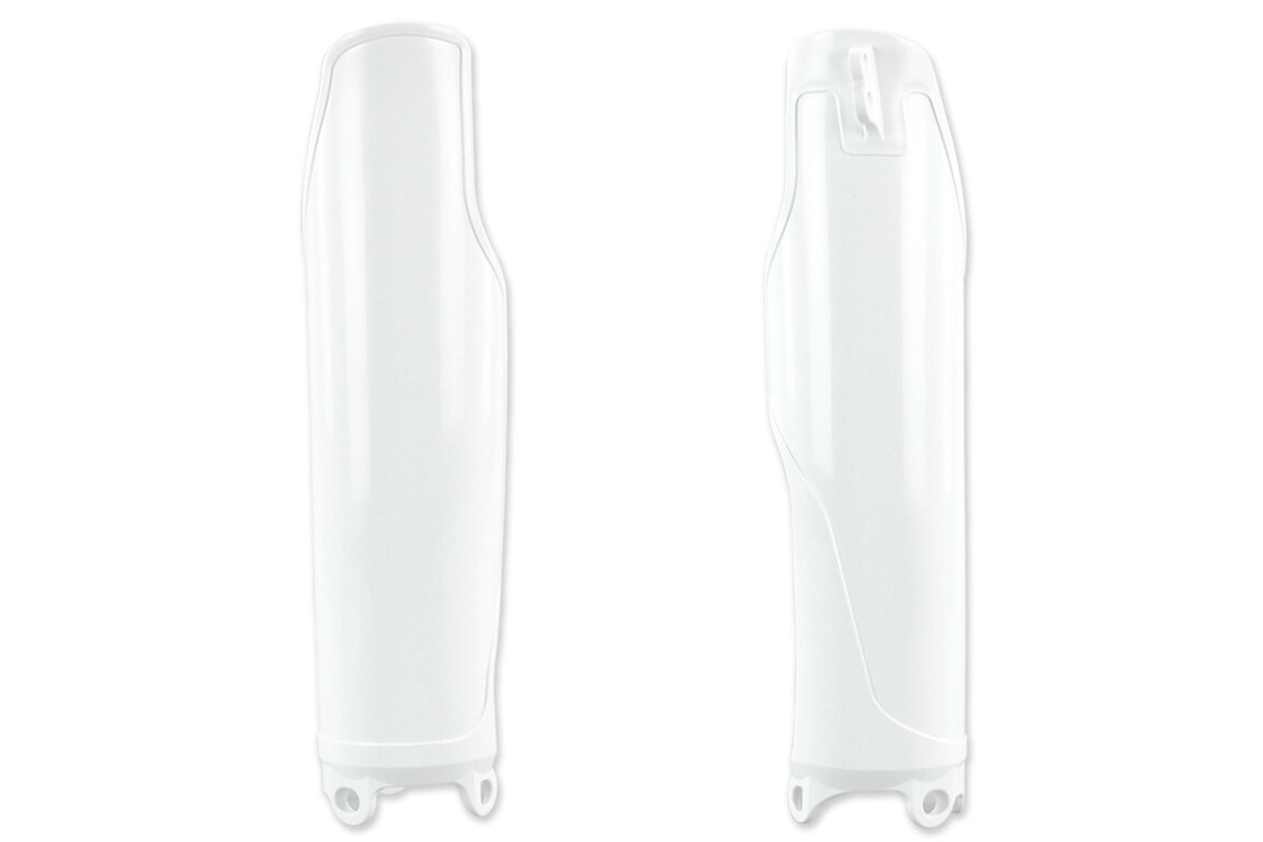 UFO White Shape with dimple Lower Fork Guards for Honda: CR125R (1995-2001), CR250R (1995-2001), CR500R (1995-2001)