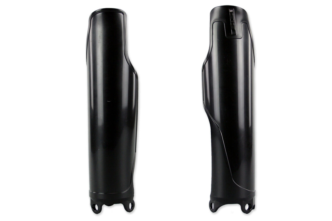 UFO Black Shape w/ dimple Lower Fork Guards for Honda: CR125R (1995-2001), CR250R (1995-2001), CR500R (1995-2001)