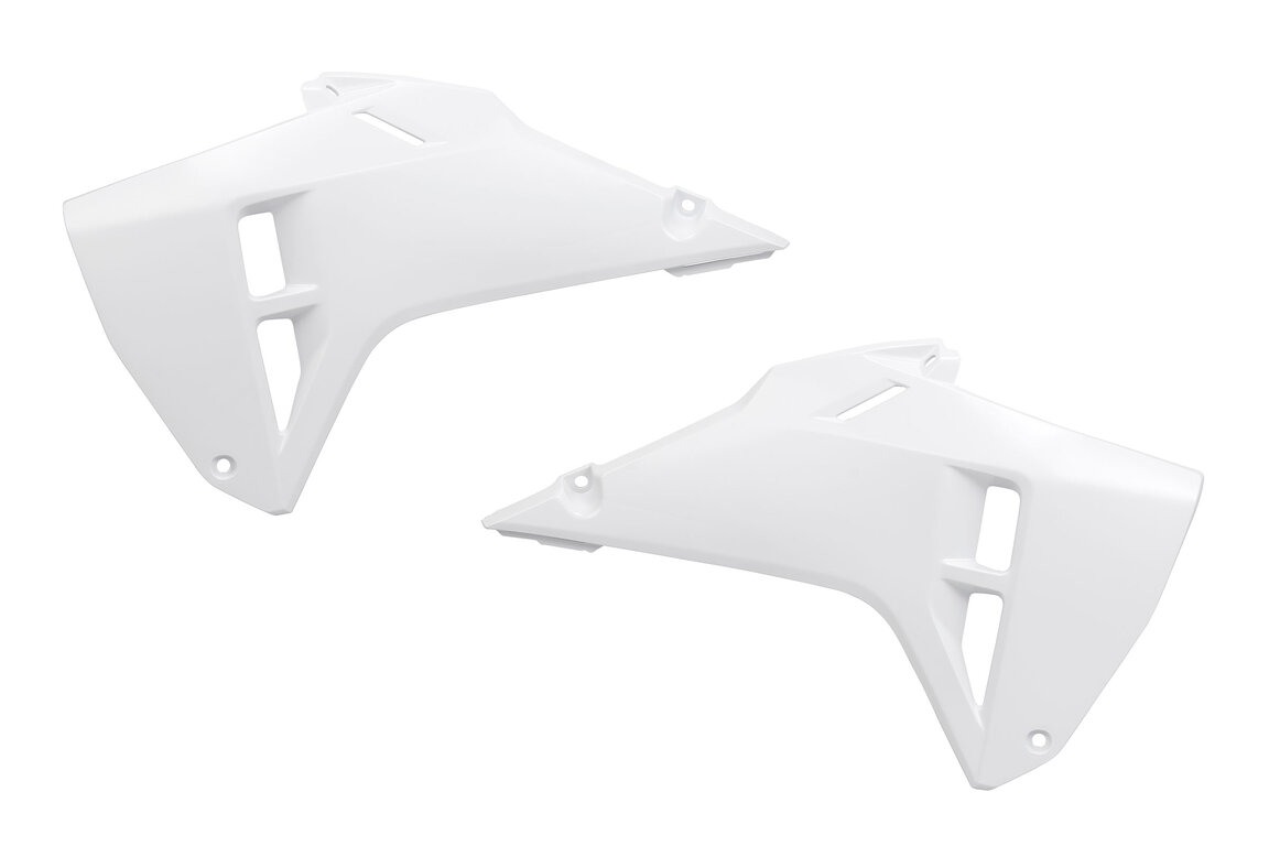 UFO White Radiator Shroud Set for Honda: CRF250R (2025-2027), CRF250RWE (2025-2026), CRF450R (2025-2026), CRF450RWE (2025-2026), HRC Works Edition (2027)