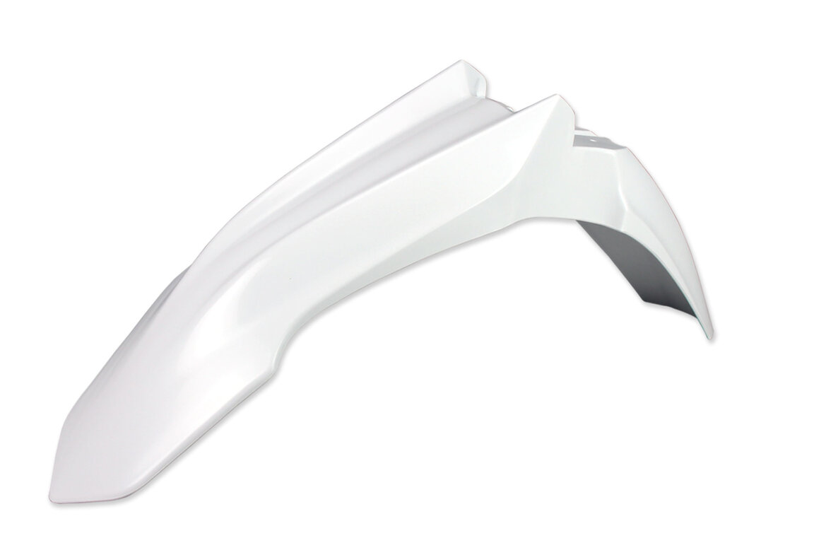 Polisport White Front Fender for Honda: CRF250R (2014-2017), CRF450R (2013-2016)