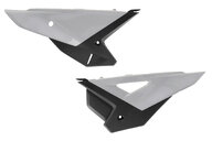 Polisport White / Black Side Number Plates for Honda: CRF250R (2025-2027), CRF250RWE (2025-2026), CRF250RX (2025-2027), CRF450R (2025-2026), CRF450RWE (2025-2026), CRF450RX (2025-2026), HRC Works Edition (2027)