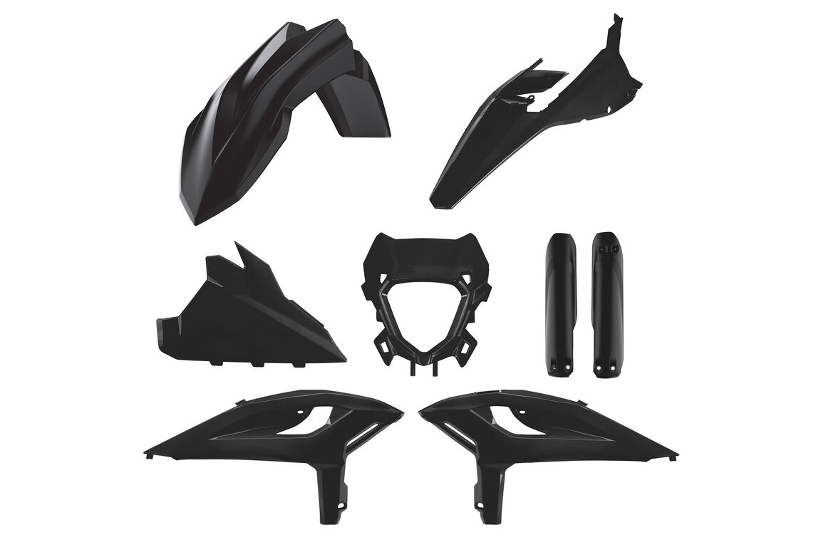 Polisport Black with Forks Plastic Kit for Beta: 125 RR Race Edition (2025-2026), 125 RR X-PRO (2025-2026), 200 RR Race Edition (2025-2026), 200 RR X-PRO 2-Stroke (2025-2026), 250 RR Race Edition (2025-2026), 250 RR X-PRO 2-Stroke (2025-2026), 300 RR Race Edition (2025-2026), 300 R...and more