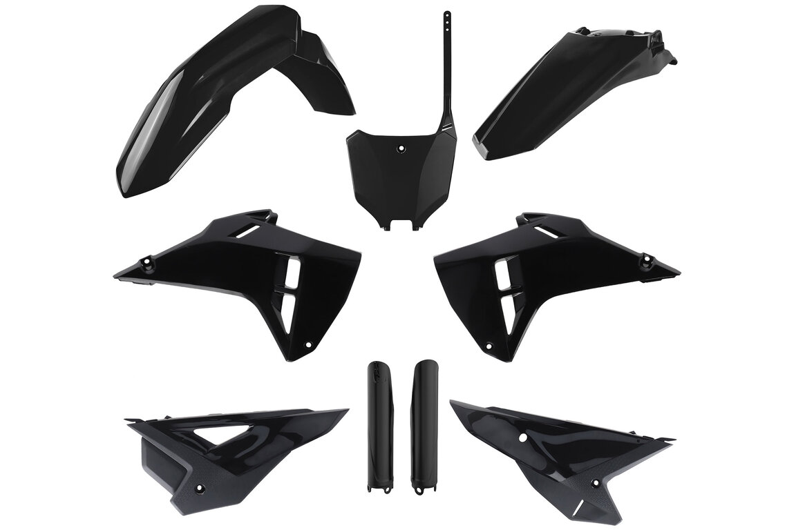 Polisport Black Restyled Plastic Kit for Honda: CRF250R (2022-2024), CRF450R (2021-2024), CRF450RWE (2021-2024)