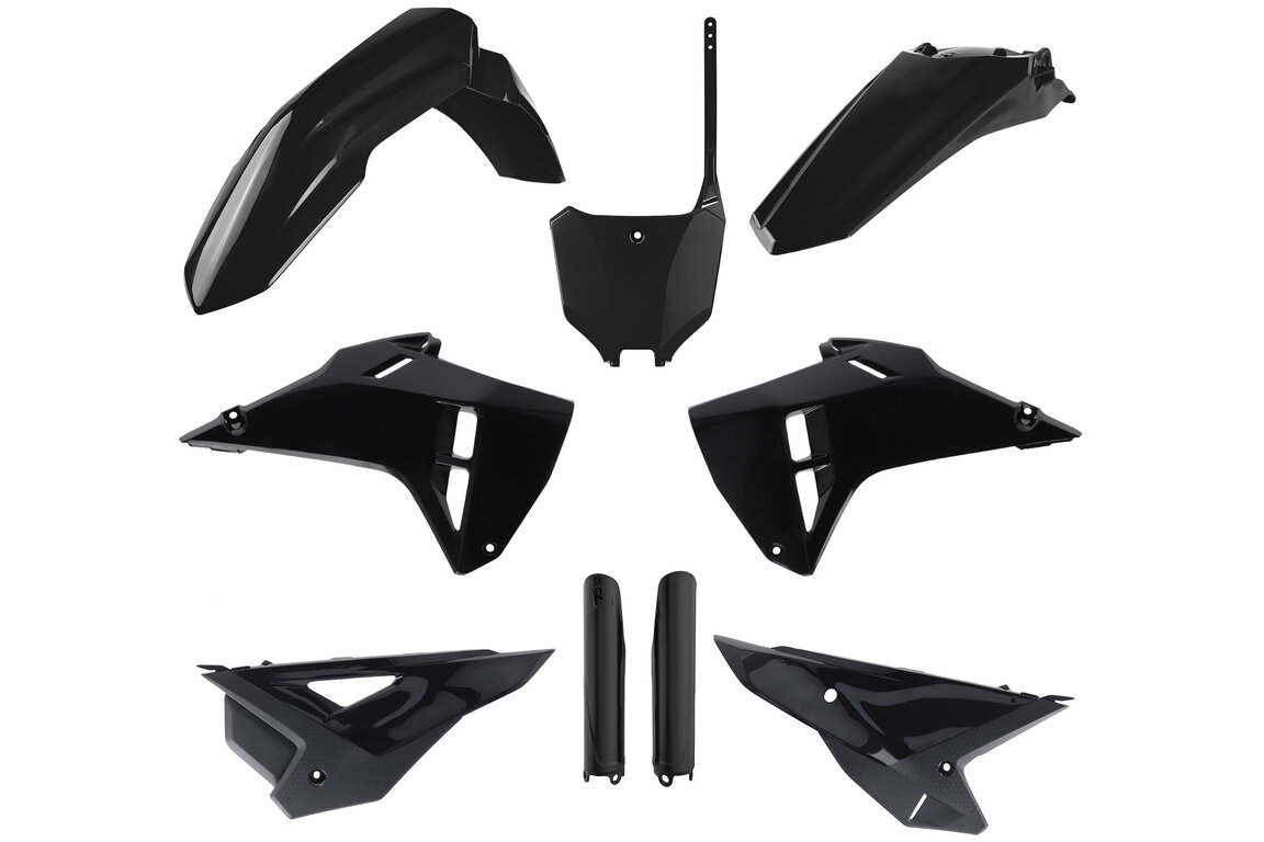 Polisport Black Restyled Plastic Kit for Honda: CRF250R (2022-2024), CRF450R (2021-2024)