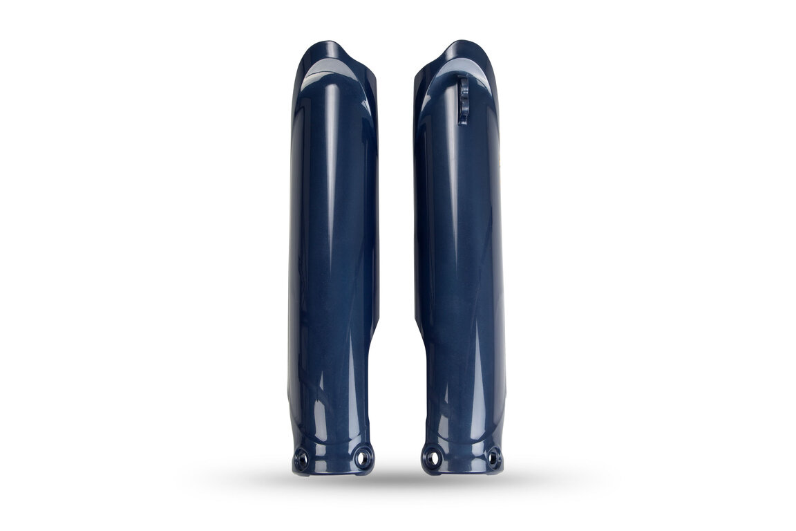 UFO Metallic Blue Lower Fork Guards for Yamaha: YZ250F (2024-2027), YZ250FX (2025-2027), YZ450F (2023-2027), YZ450FX (2024-2027)