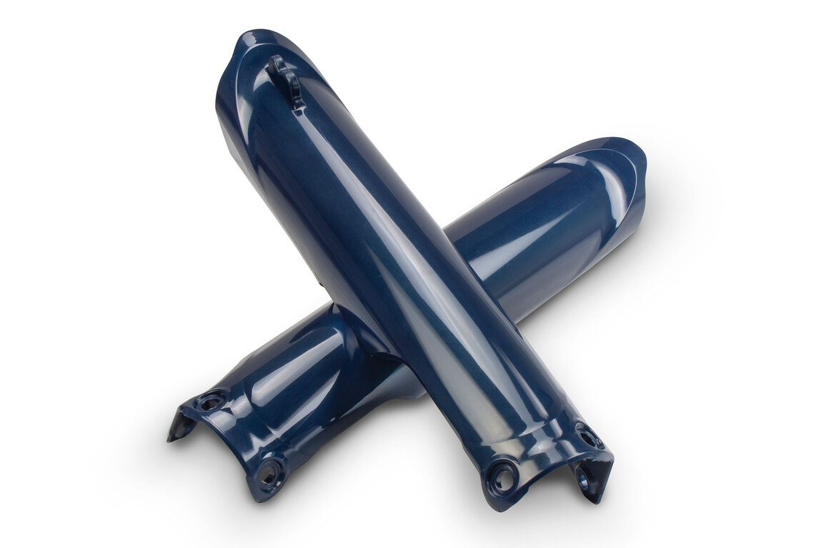 UFO Metallic Blue Lower Fork Guards for Yamaha: YZ250F (2024-2026), YZ250FX (2025-2026), YZ450F (2023-2026), YZ450FX (2024-2026)