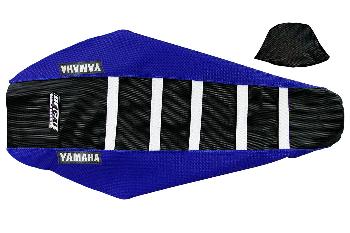Black, White Gripper Seat Cover for 18-24 WRF, YZF
