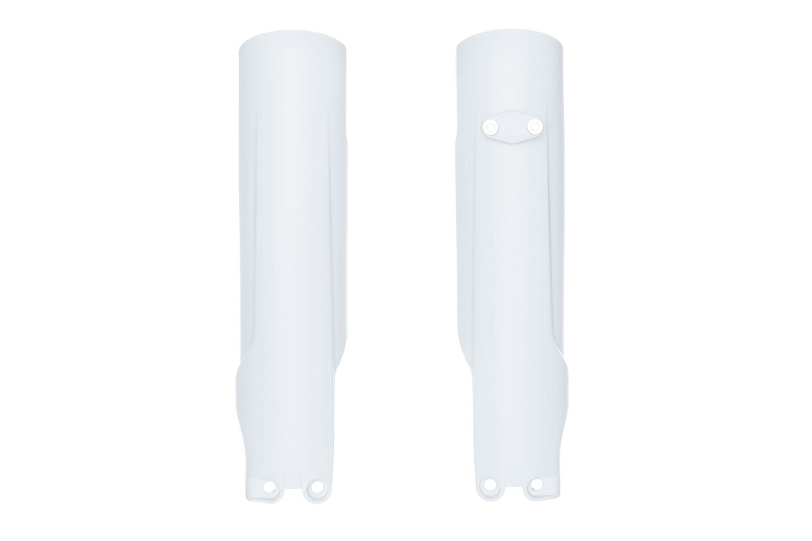 Polisport White Lower Fork Guards for Husqvarna: FC250 (2023-2027), FC250 Factory Edition (2025-2026), FC250 Rockstar Edition (2022-2024), FC350 (2023-2027), FC350 Heritage (2023, 2025), FC450 (2023-2027), FC450 Factory Edition (2025-2026), FC450 Rockstar Edition (2022-2024), ...and more