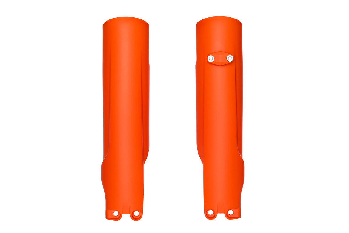 Polisport Orange Lower Fork Guards for Husqvarna: FC250 (2023-2027), FC250 Factory Edition (2025-2026), FC250 Rockstar Edition (2022-2024), FC350 (2023-2027), FC350 Heritage (2023, 2025), FC450 (2023-2027), FC450 Factory Edition (2025-2026), FC450 Rockstar Edition (2022-2024), ...and more