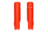 Polisport Flo Orange Lower Fork Guards for Husqvarna: FC250 (2023-2027), FC250 Factory Edition (2025-2026), FC250 Rockstar Edition (2022-2024), FC350 (2023-2027), FC350 Heritage (2023, 2025), FC450 (2023-2027), FC450 Factory Edition (2025-2026), FC450 Rockstar Edition (2022-2024), ...and more