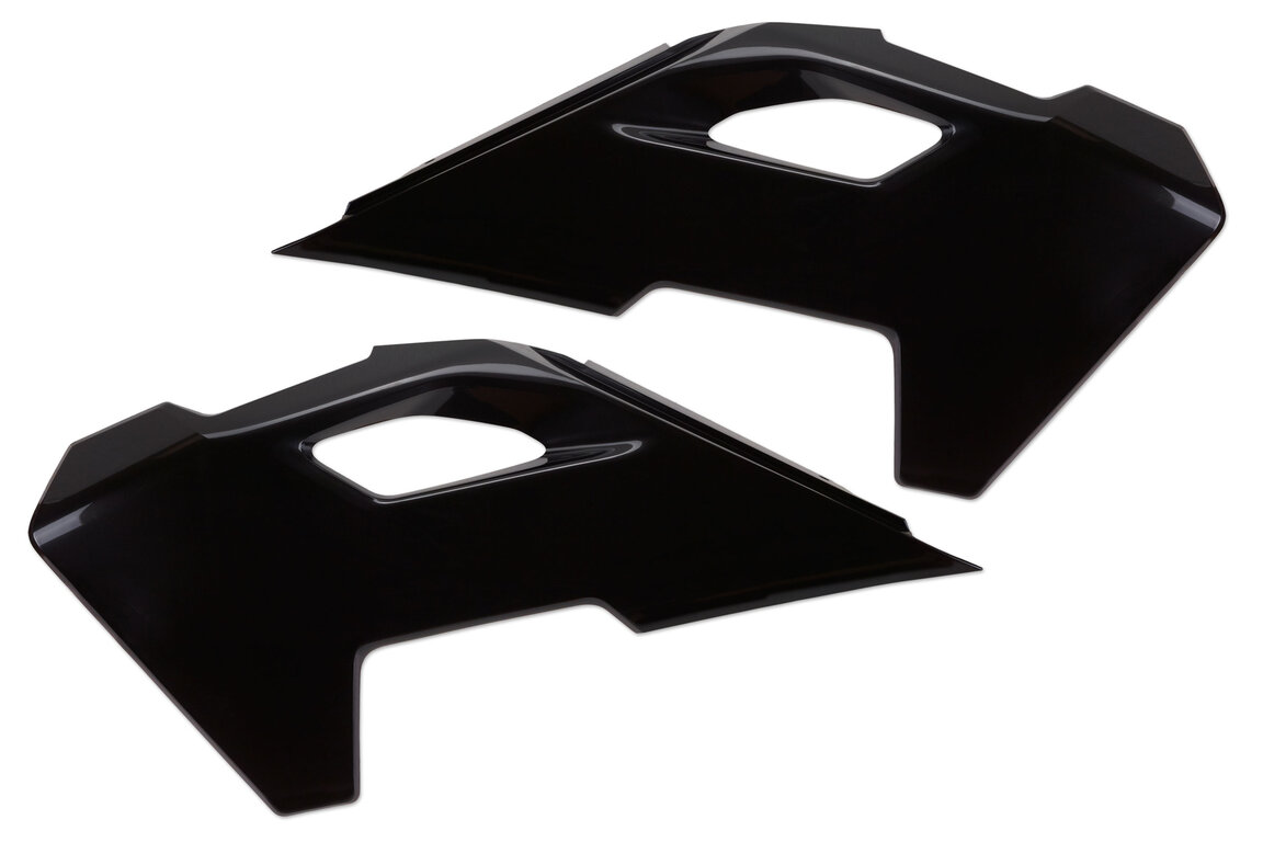 Polisport Black Radiator Shroud Set for Husqvarna: FC250 (2023-2024), FC250 Rockstar Edition (2022-2023), FC350 (2023-2024), FC350 Heritage (2023), FC450 (2023-2024), FC450 Rockstar Edition (2022-2023), FE350s (2024-2025), FE350w (2024), FE450 (2024-2025), FE501s (2024-2025), FE...and more