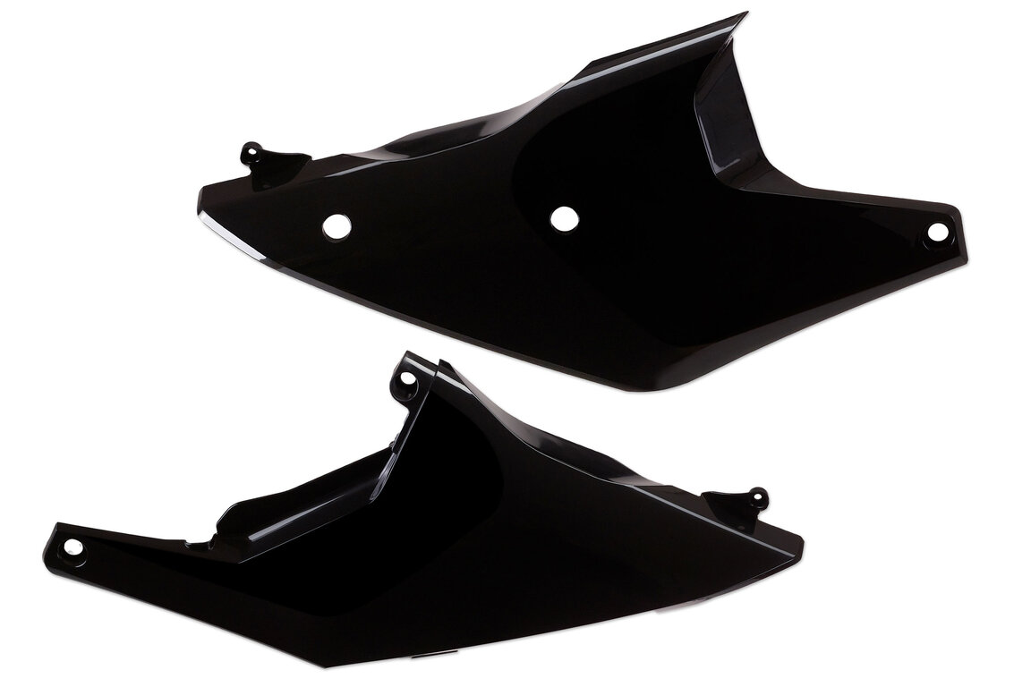 Polisport Black Side Number Plates for Husqvarna: FC250 (2023-2024), FC250 Rockstar Edition (2022-2023), FC350 (2023-2024), FC350 Heritage (2023), FC450 (2023-2024), FC450 Rockstar Edition (2022-2023), FE250 (2023), FE350 (2023), FE350s (2023-2024), FE350w (2024), FE450 (2023-2...and more